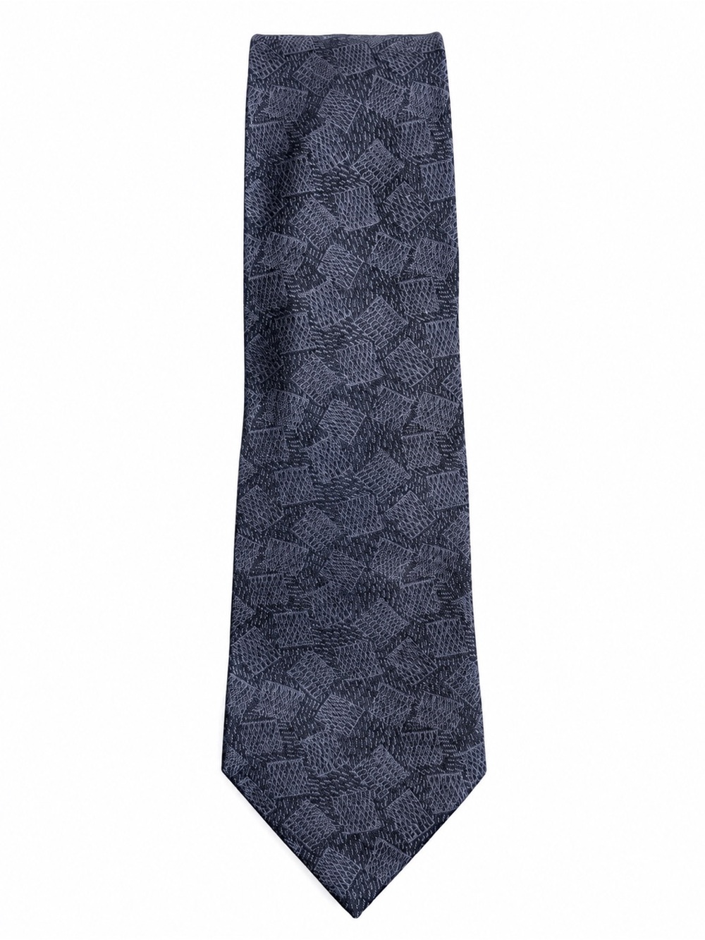 Armani Collezioni Made in Italy Men’s Silk Tie - Blue Grey Tonal Pattern